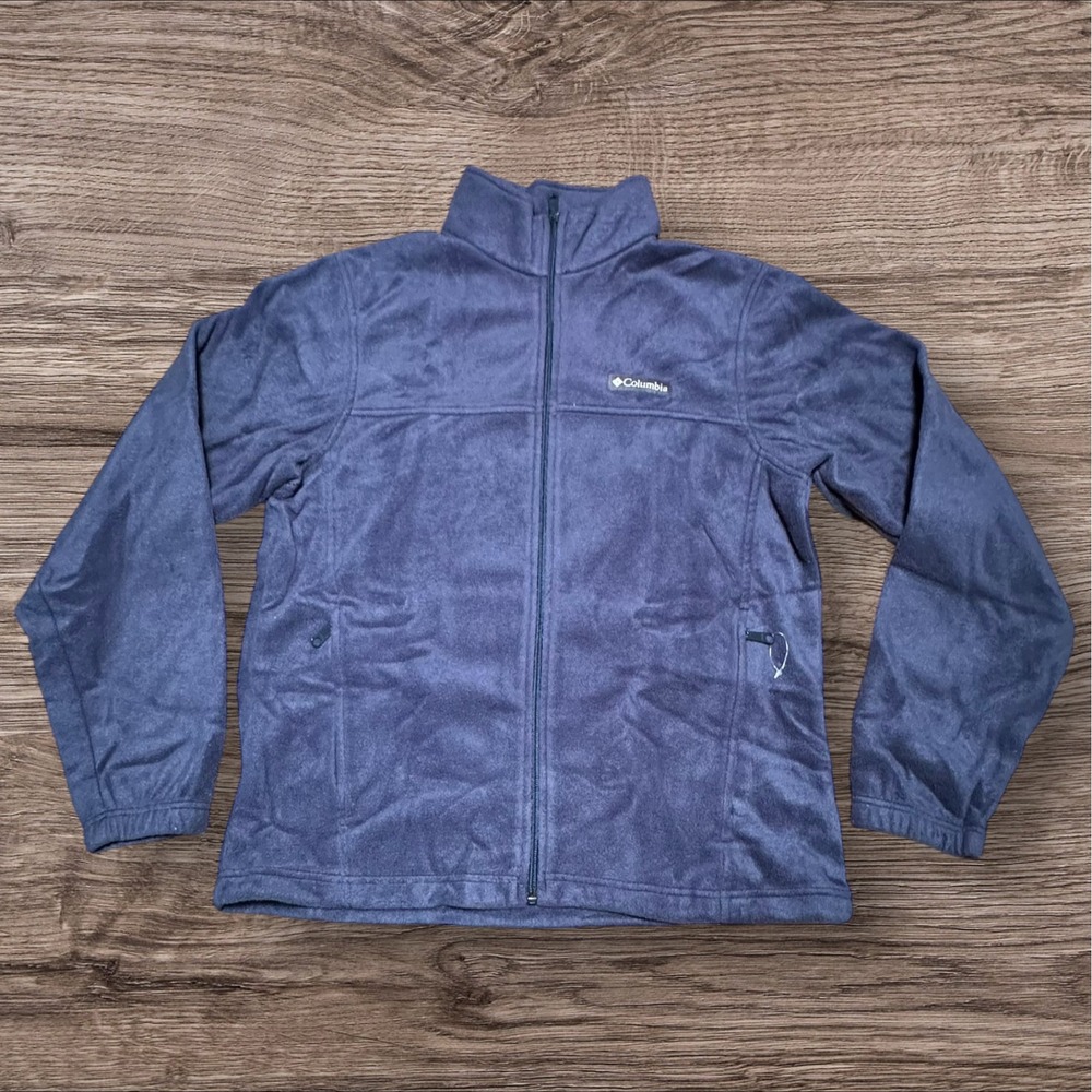 Columbia Men's Navy Blue Fleece Lined Full Zip Jacket Size Medium